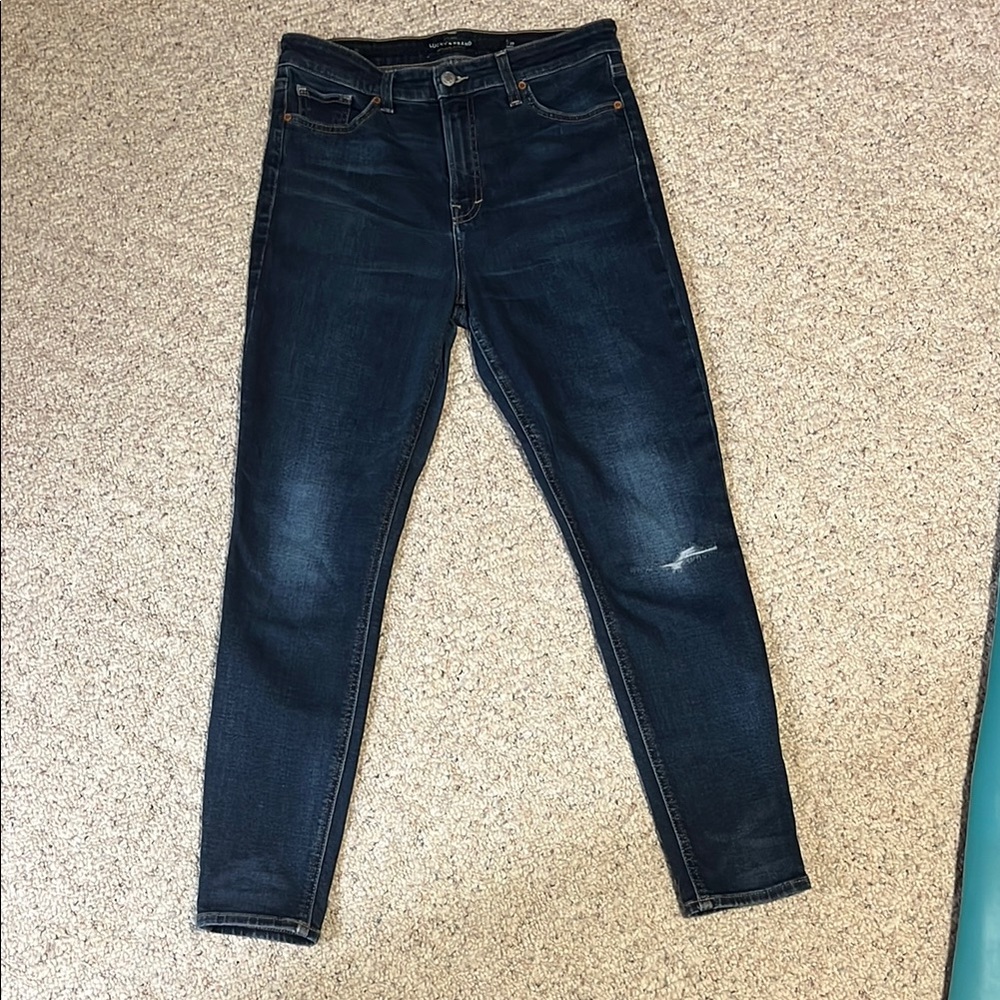 Lucky Brand Blue Skinny Jeans with Distressed Details